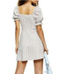 TOPSHOP Textured Stripe Puffed Sleeves Mini Dress