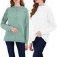 STITCHDROP Funnel Cloud Soft Raw Seam Contrast Stitch Tunic Sweater   S,M,L