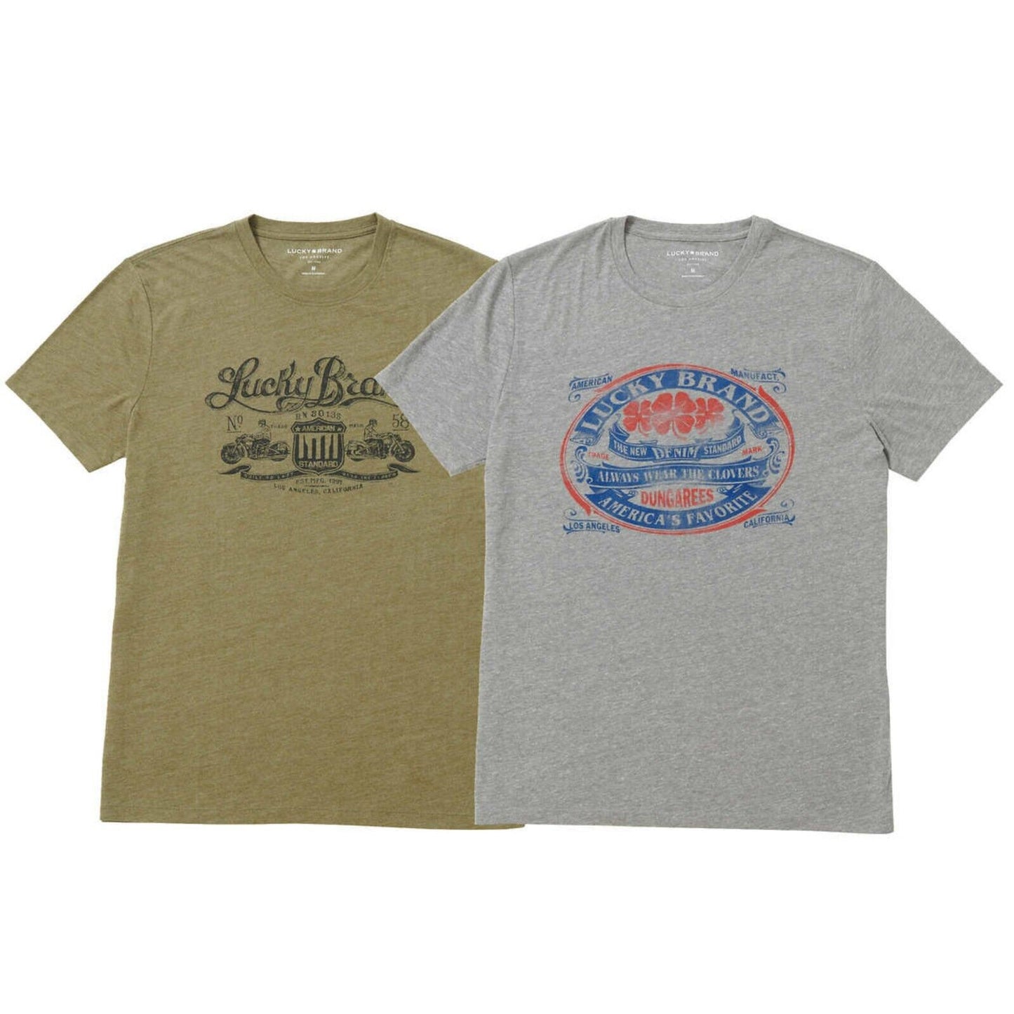 Lucky Brand 2-Pack T-Shirt Soft Cotton Logo Graphic Print Tee