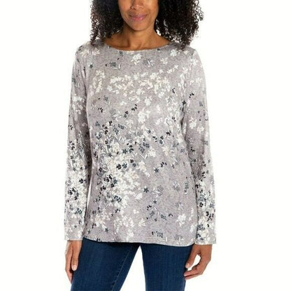 Mario Serrani Floral Print Ultra Soft Lightweight Relaxed Fit Tunic Top