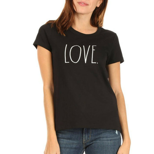 Rae Dunn Women's Love Print Cotton Short Sleeve T-shirt
