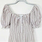 TOPSHOP Textured Stripe Puffed Sleeves Mini Dress