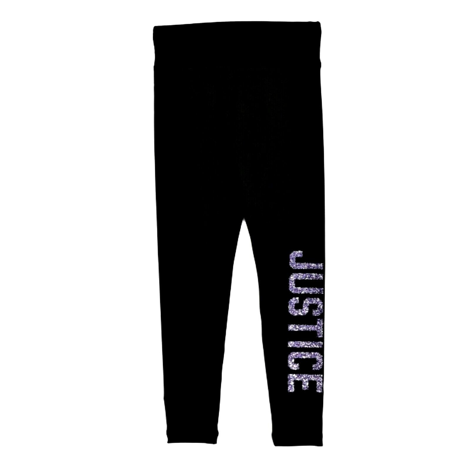 JUSTICE Big Girls Glitter Hologram Logo Active Fit Leggings Letay Store