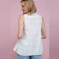 POL Women's Embroidered Eyelet Trim V-neck with Tassel Ties Blouse Tunic Top