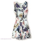 LUNGO L'ARNO Made In Italy Linen V-neck Tie Waist Floral Print Mini Dres