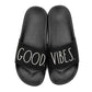 Rae Dunn Women's Good Vibes, Beach Please Slip On Casual Slide Sandals