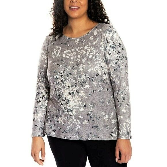 Mario Serrani Floral Print Ultra Soft Lightweight Relaxed Fit Tunic Top Tan / XXL Mario Serrani Floral Print Ultra Soft Lightweight Relaxed Fit Tunic Top Tan / XXL