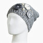 CINTELLI & GALLUZZO Made In Italy Flower Applique Wool Blend Beanie Hat