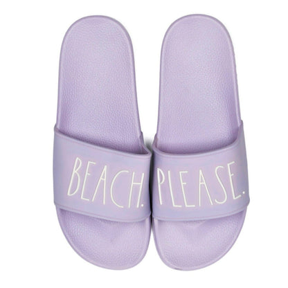 Rae Dunn Women's Good Vibes, Beach Please Slip On Casual Slide Sandals