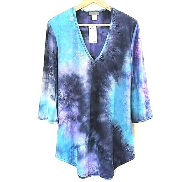 JORDAN TAYLOR Made In Usa Tie Dye 3/4 Sleeves Beach Cover-up