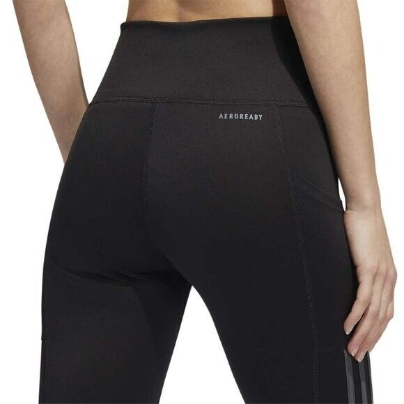 Adidas High rise Moisture-wicking Side pockets 3-Stripe Capri Leggings