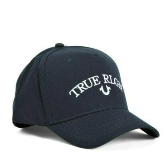 True Religion Embroidered Arch Logo Cotton Baseball Cap Navy