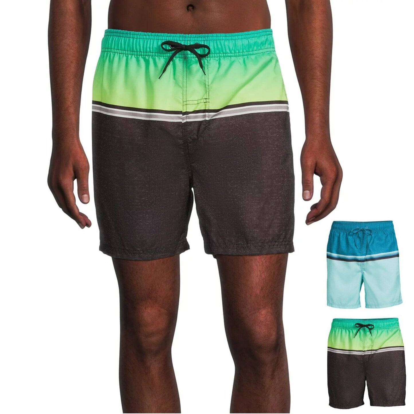 BURNSIDE APPAREL Volley 6" Inseam Beach Shorts Color Block Swim Trunks