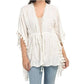 VINCE CAMUTO Lace Insert Tassel Trim Swim Cover-up Top