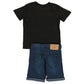 True Religion Boy's Metallic Graphic Print Denim T-Shirt & Shorts Set