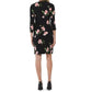 Anne Klein Floral Print V-Neck Wrap Mini Dress
