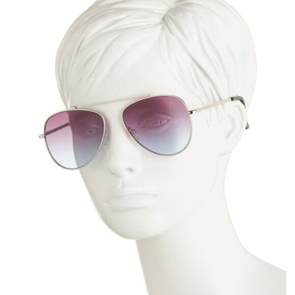 Lucky Brand Aviator Silver/Pink Metal Frame Sunglasses