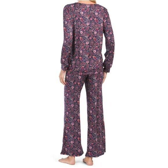 Jessica Simpson PJ Long Sleeve Floral print Bell Bottom Lounge Pajama Set