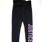JUSTICE Big Girls Glitter Hologram Logo Active Fit Leggings