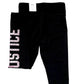 JUSTICE Big Girls Glitter Hologram Logo Active Fit Leggings