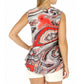 Floral Abstract Print Sleeveless Blouse Tank Top Tunic