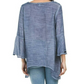 SPENSE Women's Boho Crochet Neck Bell Sleeve Relaxed Fit Blouse Tunic