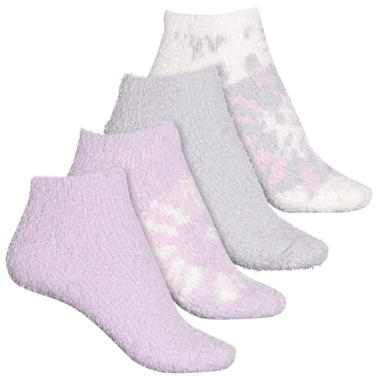 Danskin 4-Pack Ultra Soft Plush Fleece Tie-Dye Swirl Low Cut Cozy Socks
