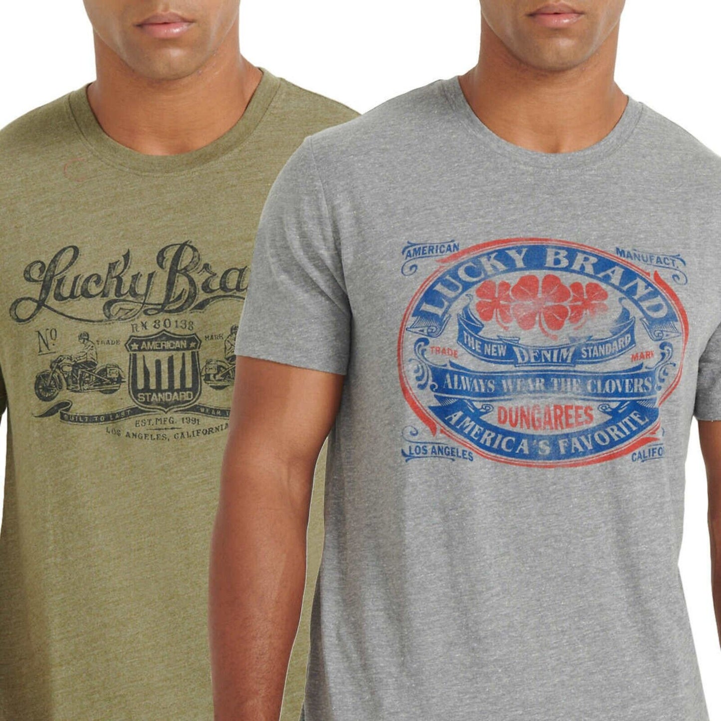 Lucky Brand 2-Pack T-Shirt Soft Cotton Logo Graphic Print Tee