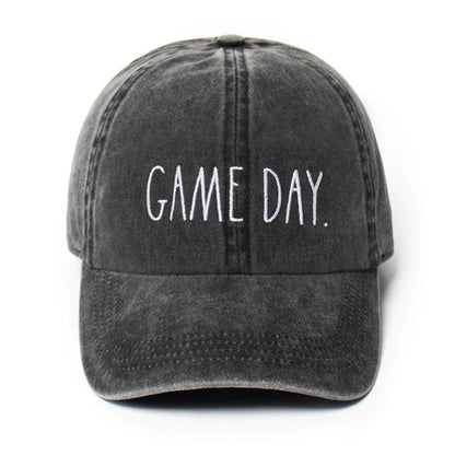 Rae Dunn Women's Game Day Black Denim Baseball Cap