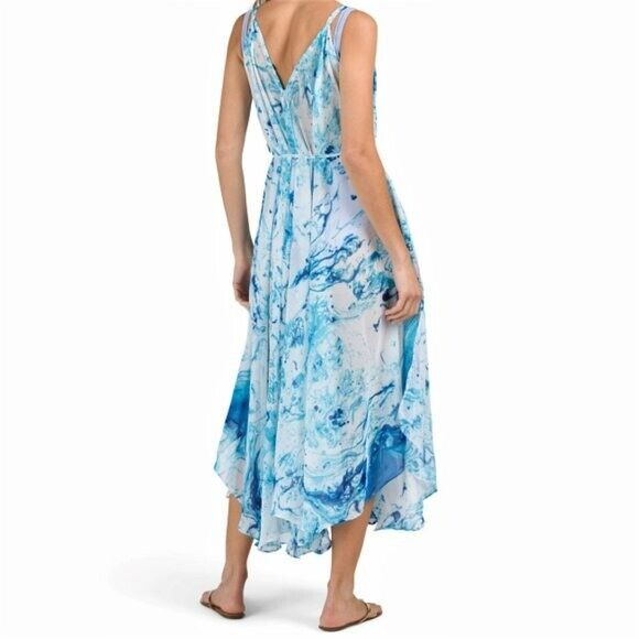 LA MODA Lux Hanky Hem Semi-sheer, Cover-up Beach Maxi Dress