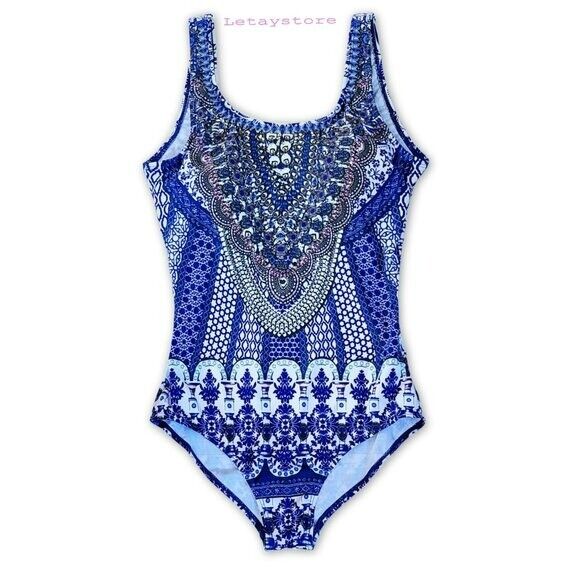 LA MODA Women's Lux Resort Stud Embellished One-piece Swimsuit