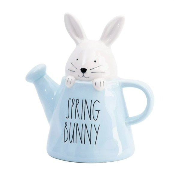 Rae Dunn Easter 9in Ceramic Spring Bunny In Watering Can