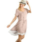POL Lace Trim Ruffle Hem Button Closure T-shirt Mini Dress