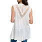 POL Women's Crochet Lace High Neck with Keyhole Flowy Blouse Tunic Top