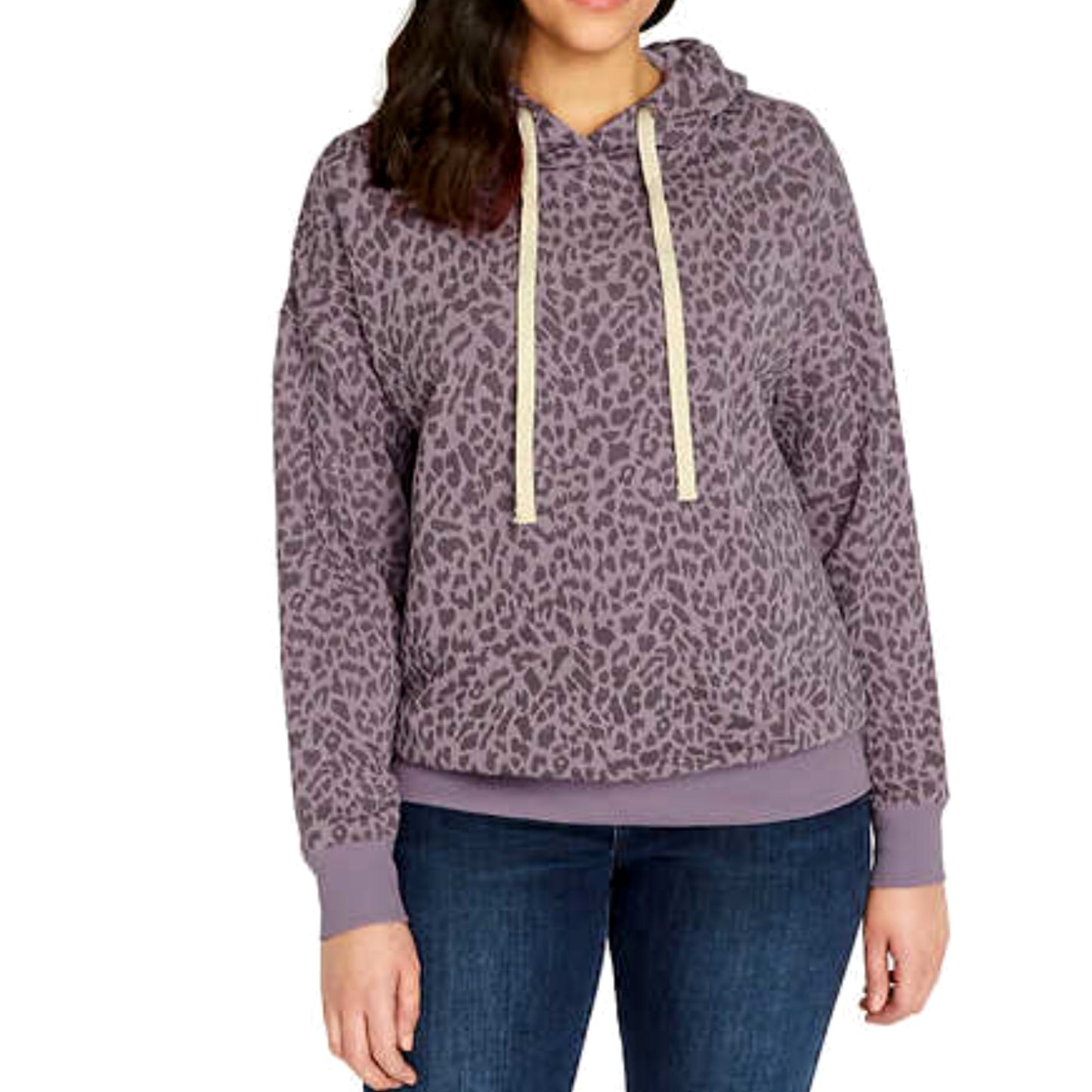 Buffalo Super Soft Cotton Fleece Leopard Print Hooded Sweatshirt