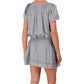 Vertigo Women's Ruffle Neckline Short Sleeve Mini Dress
