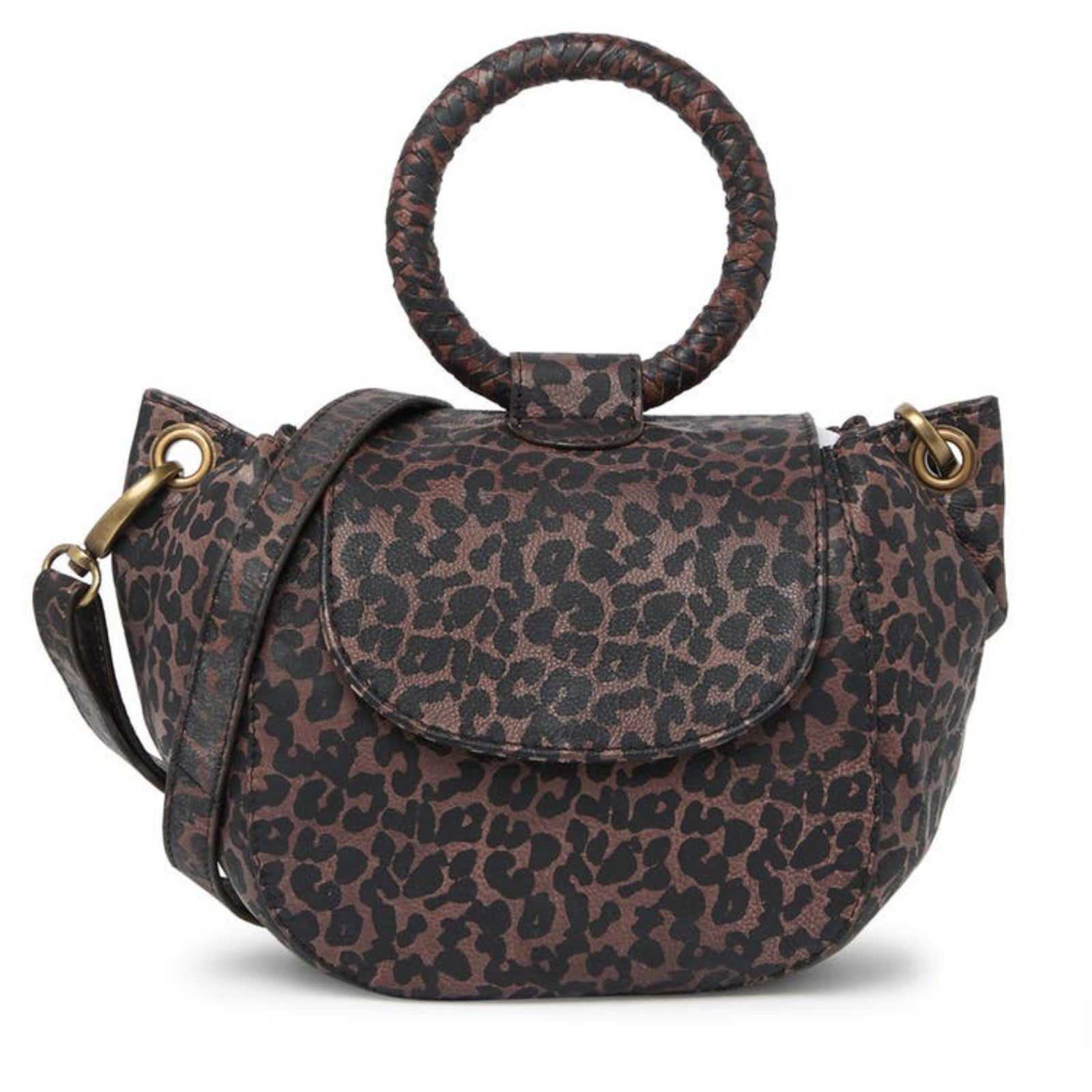 FRYE Maddie Leather Leopard Print O Ring Crossbody Bag Letay Store