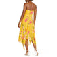 Vince Camuto Women's Fit & Flare  Sharkbite Hem Floral Print Midi Dress