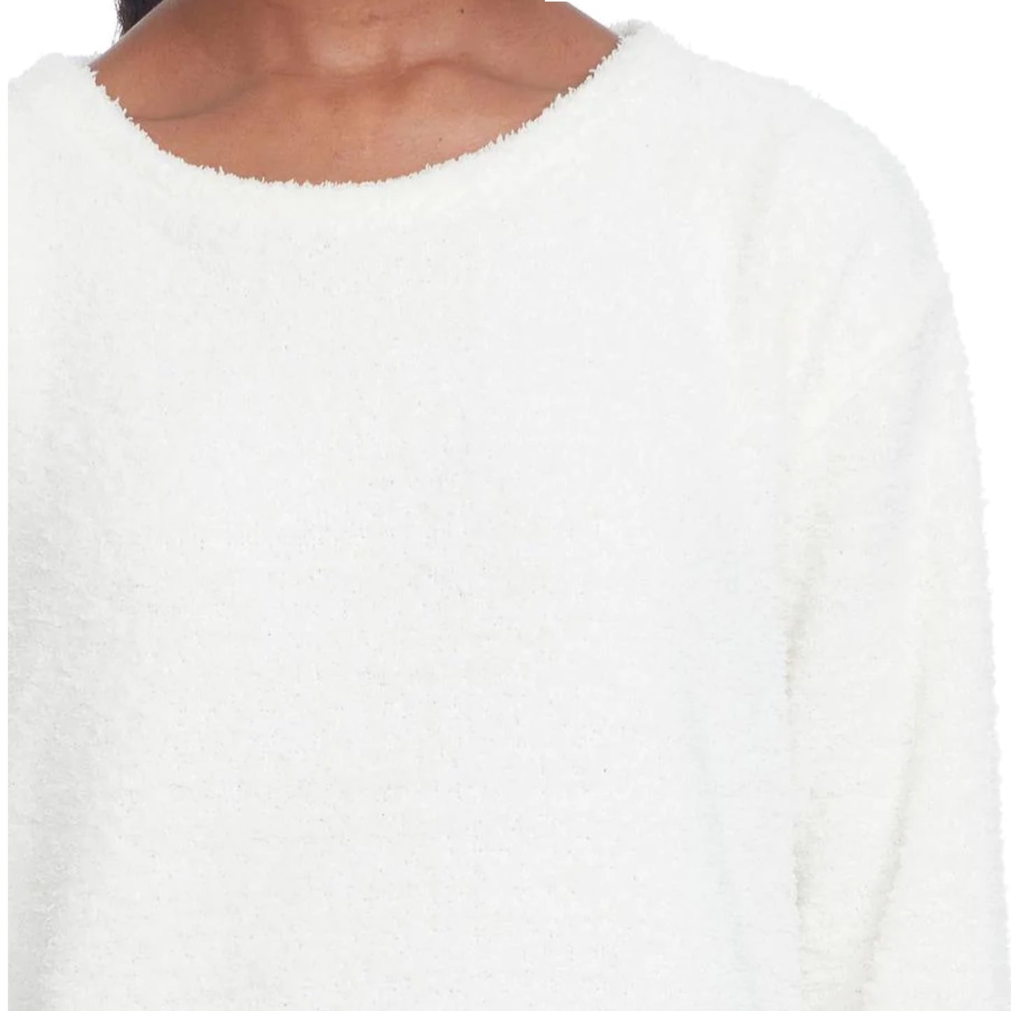 Marc New York Women's Ultra Soft Fuzzy Knit Sweater Crew Neck Cozy Pullover Top