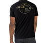 True Religion Men's Gold Metallic Graphic Logo Print Halo Crew Neck Tee