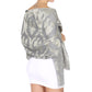 Pashmina Frayed Metallic Floral Print Shawl Evening Wrap