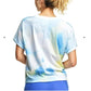 Champion Women's Tie-Dye Print Tie-Front Soft Cotton Blend Active Yoga T-Shirt