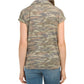 ALISON ANDREWS Camo Collared Button Down Tie Waist Top