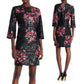 TRINA TURK Grenandine Floral Print Sequin Perforated Mini Dress