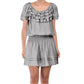 Vertigo Women's Ruffle Neckline Short Sleeve Mini Dress