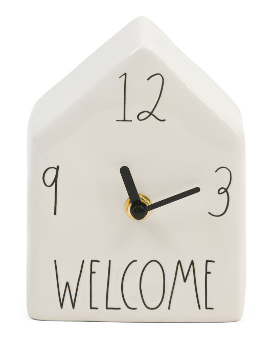 RAE DUNN Welcome Ceramic Clock