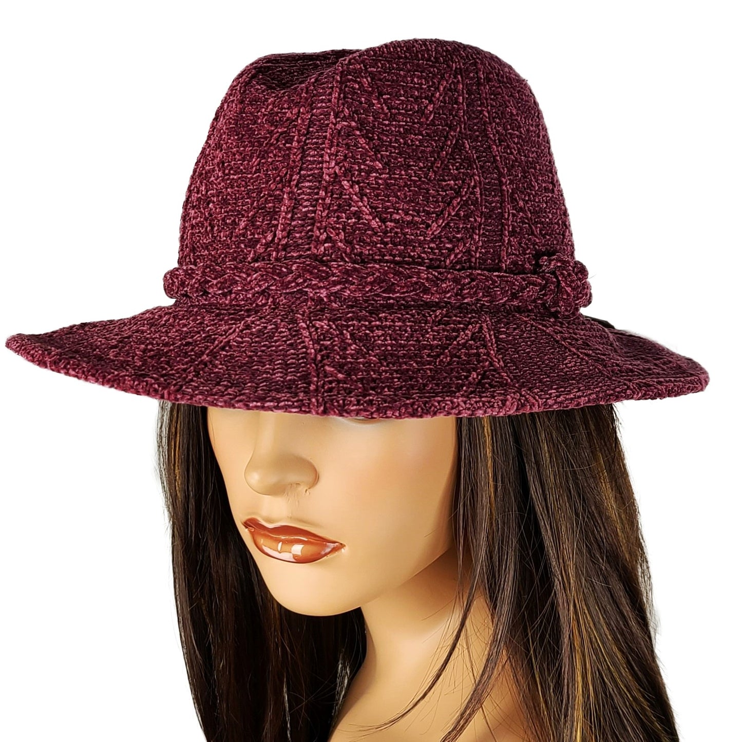 Four Buttons San Diego Texture Knit Pattern Fedora Hat