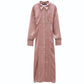 Zara Floral Print Silky Texture Long Sleeve Button Front Shirt Maxi Dress