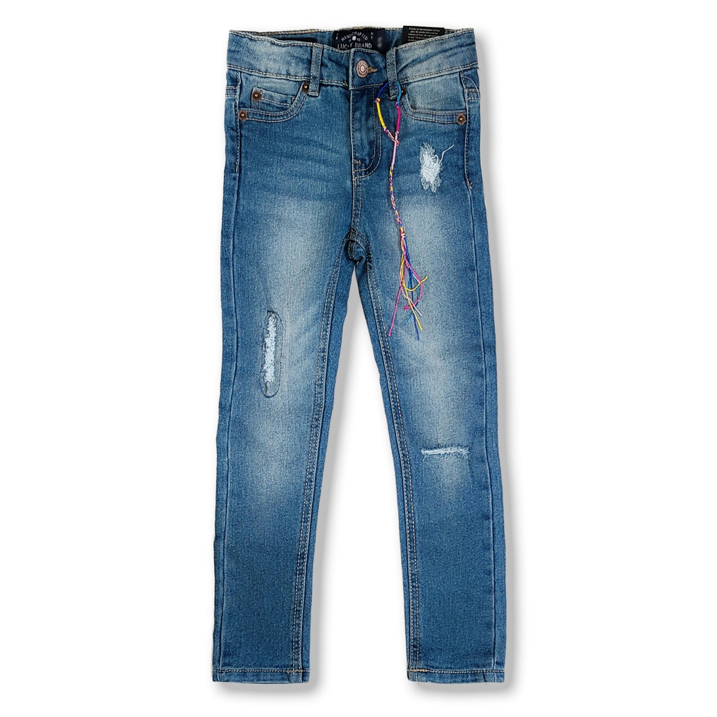 Lucky Brand Gir's Zoe Skinny Ripped Stretch Denim Distressed Jeans