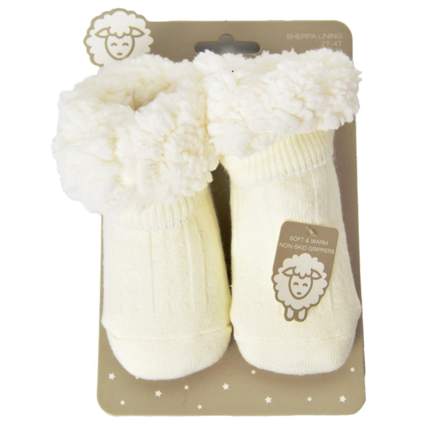 Adrianne Vittadini Toddler 2T-4T Kid's Unisex Cozy Sherpa Lined Booties Socks